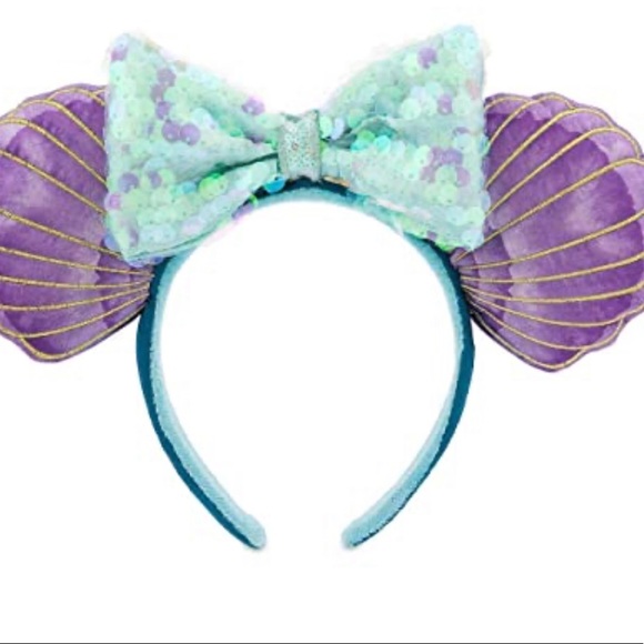NWOT Disney The Little Mermaid Ariel Themed Minnie Ears Headband - Picture 1 of 5